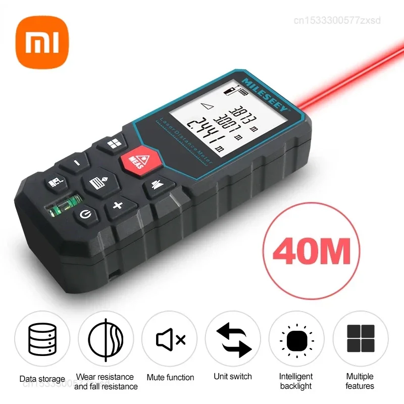 Xiaomi Mileseey Laser Distance Meter Electronic Roulette Laser Digital Tape Rangefinder portable Laser Range Finder Measuring