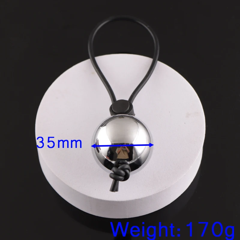 Drop Ball Penis Ring Metal Ball Weight Hanger for Penis Enlargement Weight Stretcher Extender Cock Ring Male Chastity Device 18