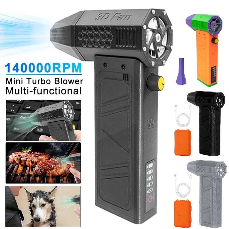 

Air Blower 140000RPM Turbo Jet Fan Brushless Motor Handheld Duct Fan 62M/S Portable Turbo Blower Industrial Booster Violent Fan