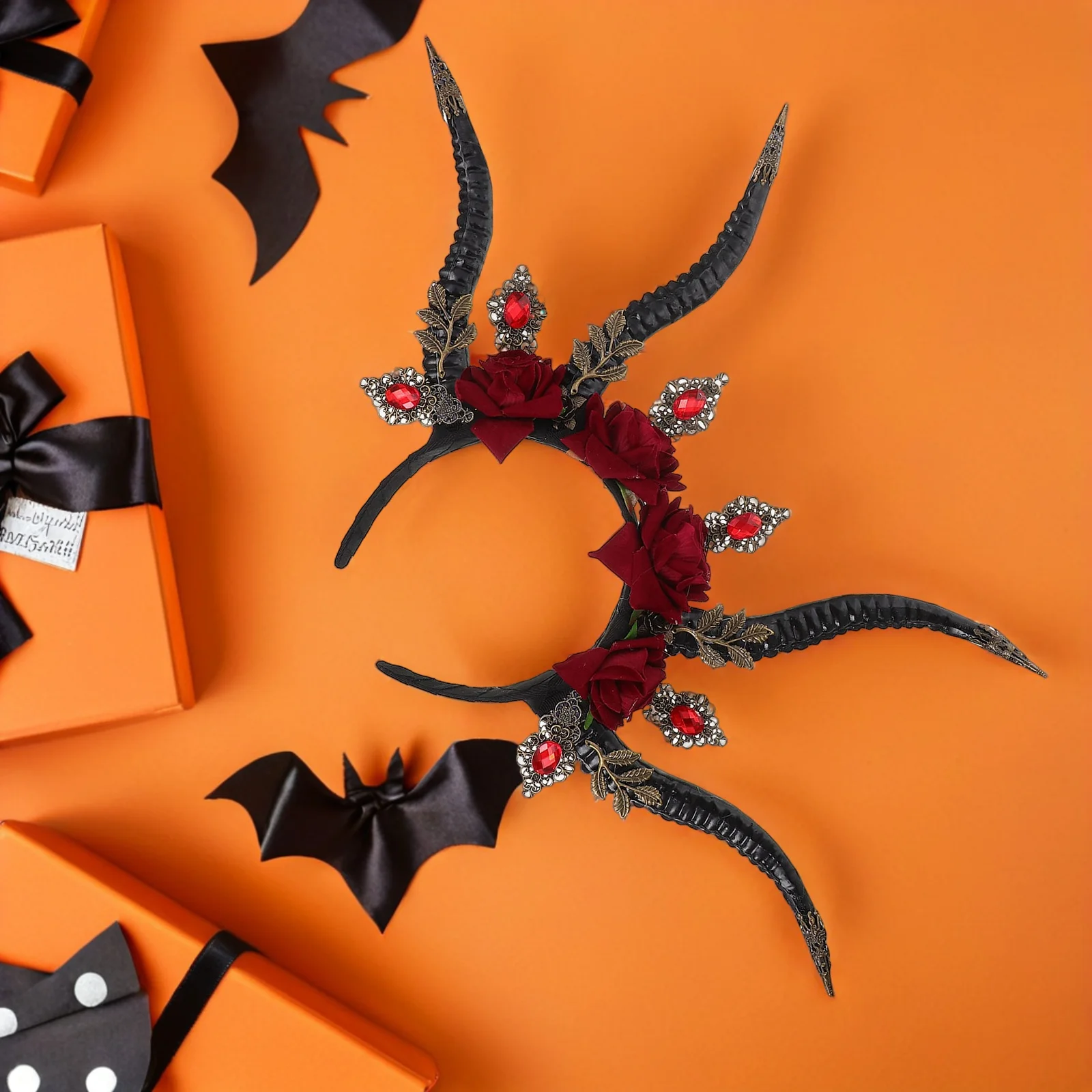 ハロウィン悪魔ヘッドバンドシックなパーティーヘアフープフェスティバル結婚式婚約コスチュームアクセサリー大人子供ヘアデコレーション