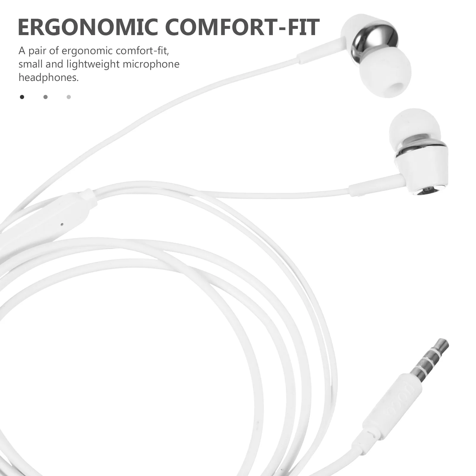 

1 Set Silver In-Ear Type Earphone Bass Stereo -Fit Lightweight Wire-Controlled Earbuds For Daily Use Portable Audio