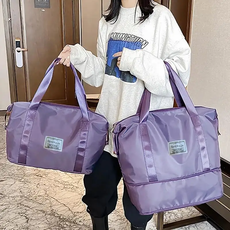 大容量女性用旅行バッグ-車輪付き-手持ち式-短期旅行-ビジネス荷物-防水-軽量-宅配