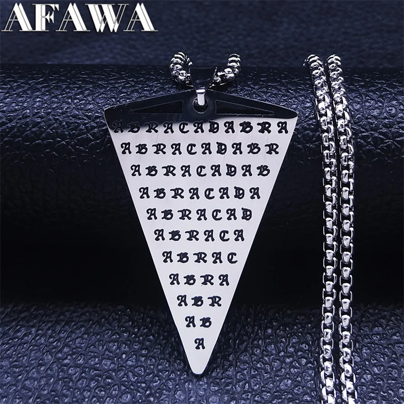 Stainless Steel Talisman Abracadabra Divination Chain Necklace Men Abraxas Pendants Necklaces Occult Jewelry collier homme N3715