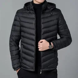 Men's Down Jacket Casual Padding Warm Parkas Lightweight Puffer Male Padded Coats Winter New in External Clothes Aesthetic 2024