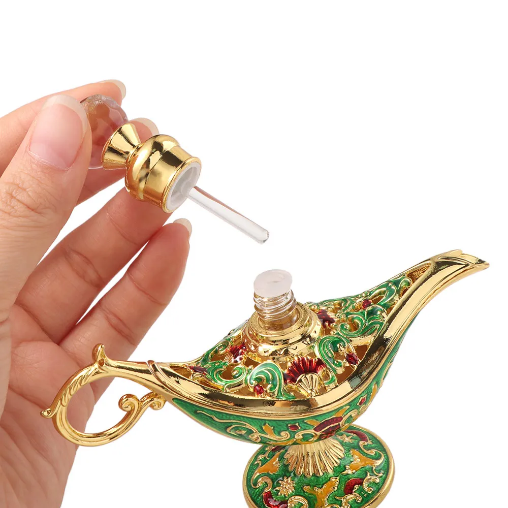 Bottiglie vintage ricaricabili Bottiglie di olio essenziale di lusso in stile arabo Fiala campione vuota anticata a forma di lampada