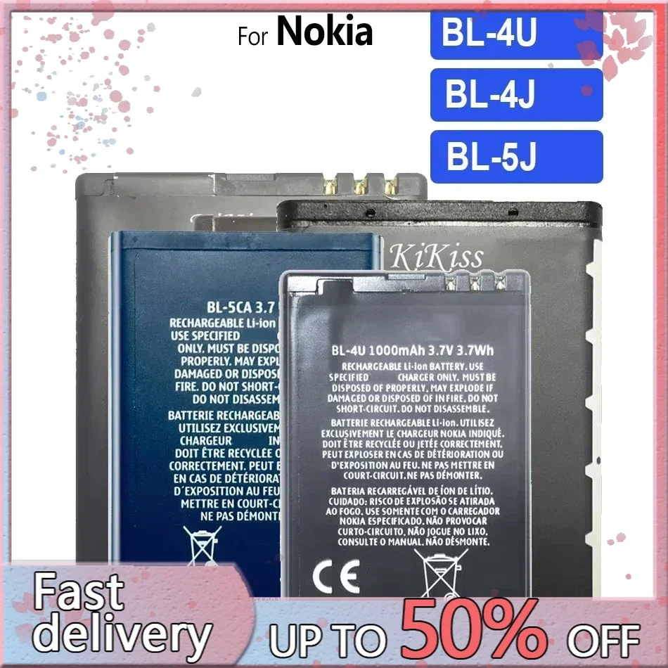 BL-4U BL-4J BL-5J Battery For Nokia C6 620 C5-03 5250 5330 E75 5530 5730XM 6212 E66 5800 5230 5228 C3 520 525 X6 200 201 302