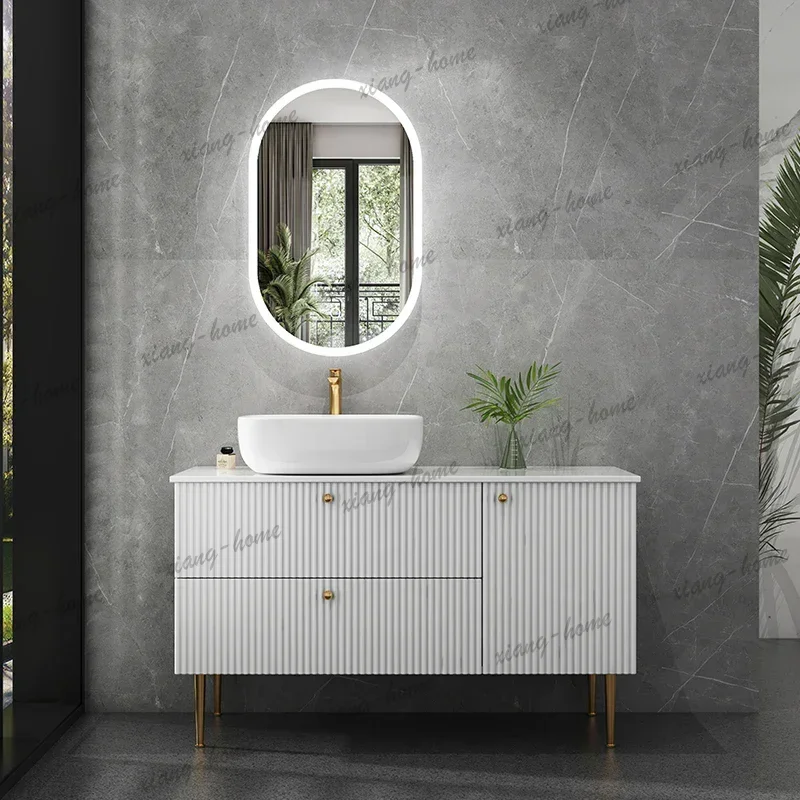 Floor Organizer Bathroom Cabinet Storage Mirror Perfume Toilet Partitions Luxury Cupboard Decorations