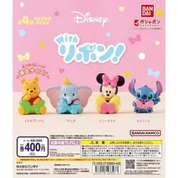 Bandai Original 4Pcs Gashapon Stitch Disney Anime Figure Toys For Kids Gift Collectible Model Ornaments