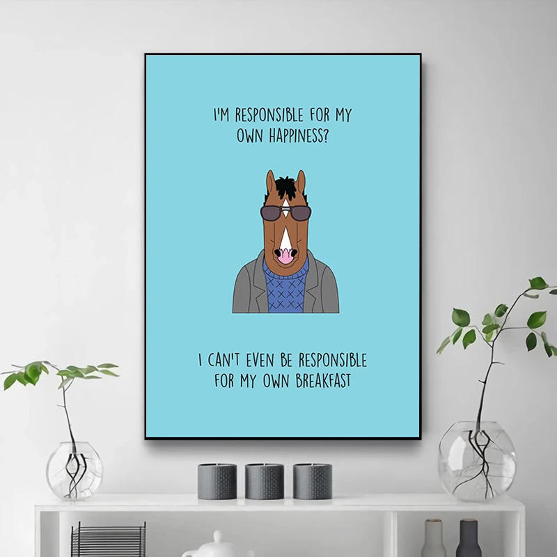 B-BoJack H-Horseman Poster Home Decorations Decorative Paintings Room Decor Decoration Print Painting on Canvas Posters for Wall