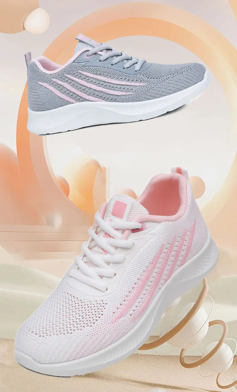 Atmungsaktive Sportschuhe aus Mesh für Damen, leichte und bequeme Sportschuhe mit weicher Sohle, Damen-Schnürschuhe für Freizeitaktivitäten und zum Laufen. – Detail 1