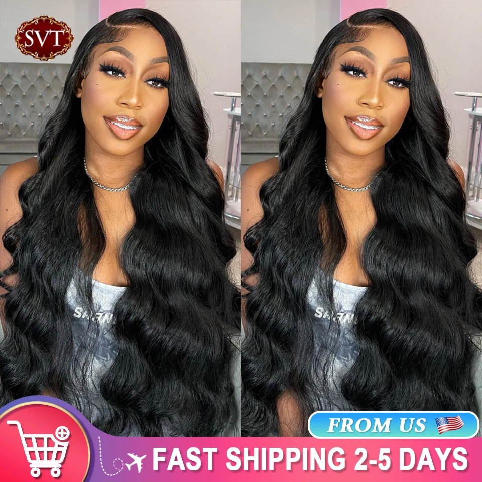 SVT Indian Body Wave 13x4 Lace Front Human Hair Wigs Loose Wave 4x4 Lace Closure Wigs For Women Glueless Body Wave Frontal Wigs