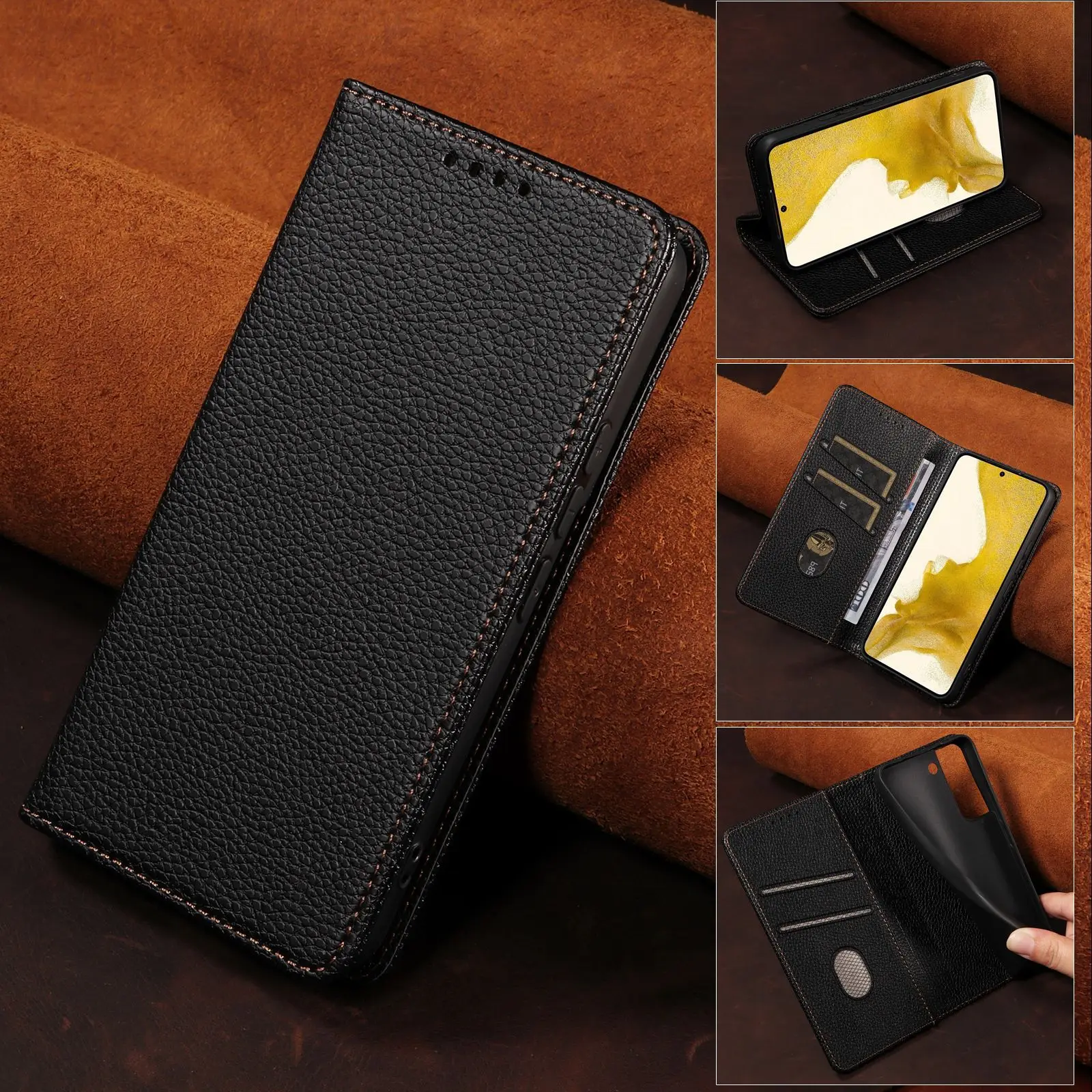 

Wallet Case for Samsung Galaxy S24 Ultra/S24 Plus/S24, Premium PU Leather Cover RFID Blocking Card Holder Folio Magnetic Kicksta