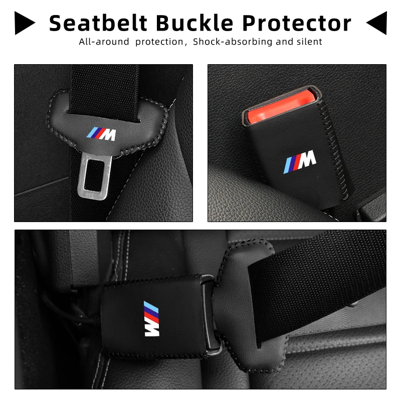Protector de cinturón de seguridad de coche, Base de cuero con protección de hebilla para BMW X1, X2, X3, X4, X5, X6, X7, G20, G30, 6GT, E46, E90,