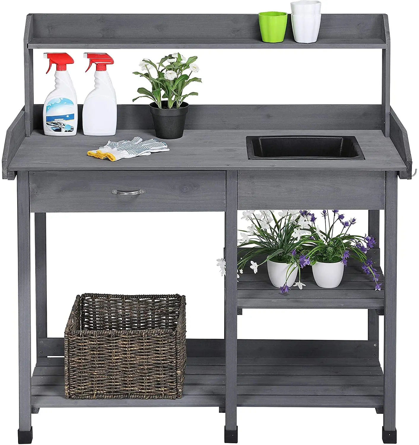 Outdoor Potting Bench Table Potters Benches Garden Work Bench Station Workstation