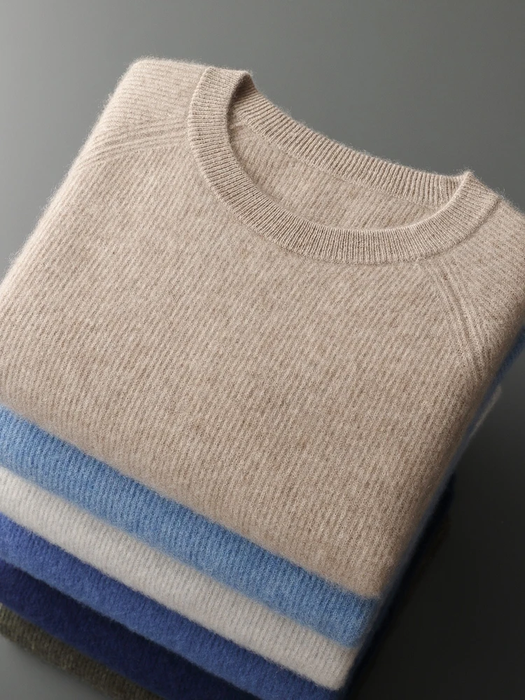 Yoyoselect ผู้ชายหรูหราฤดูใบไม้ร่วงฤดูหนาวเสื้อกันหนาว 100% CASHMERE Pullover O คอหนาเสื้อถักสมาร์ท Casual Basic Tops เสื้อผ้า