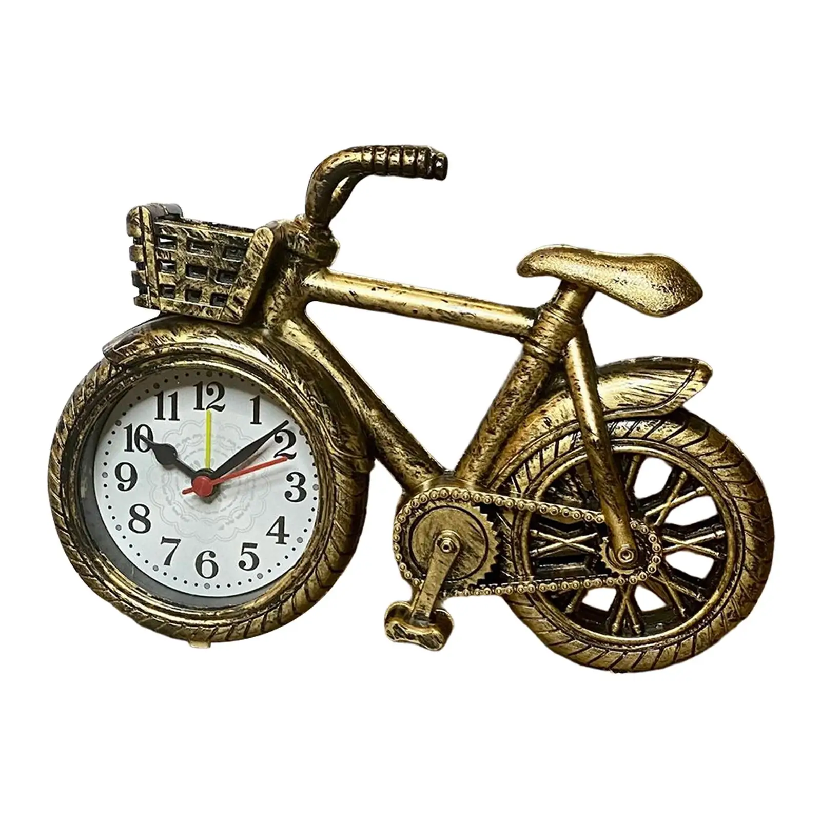 Bicycle Clock Rustic Decorative Bicycle Model Alarm Clock Bike Desk Clock for Desktop Living Room Dormitory NightStand Ornament