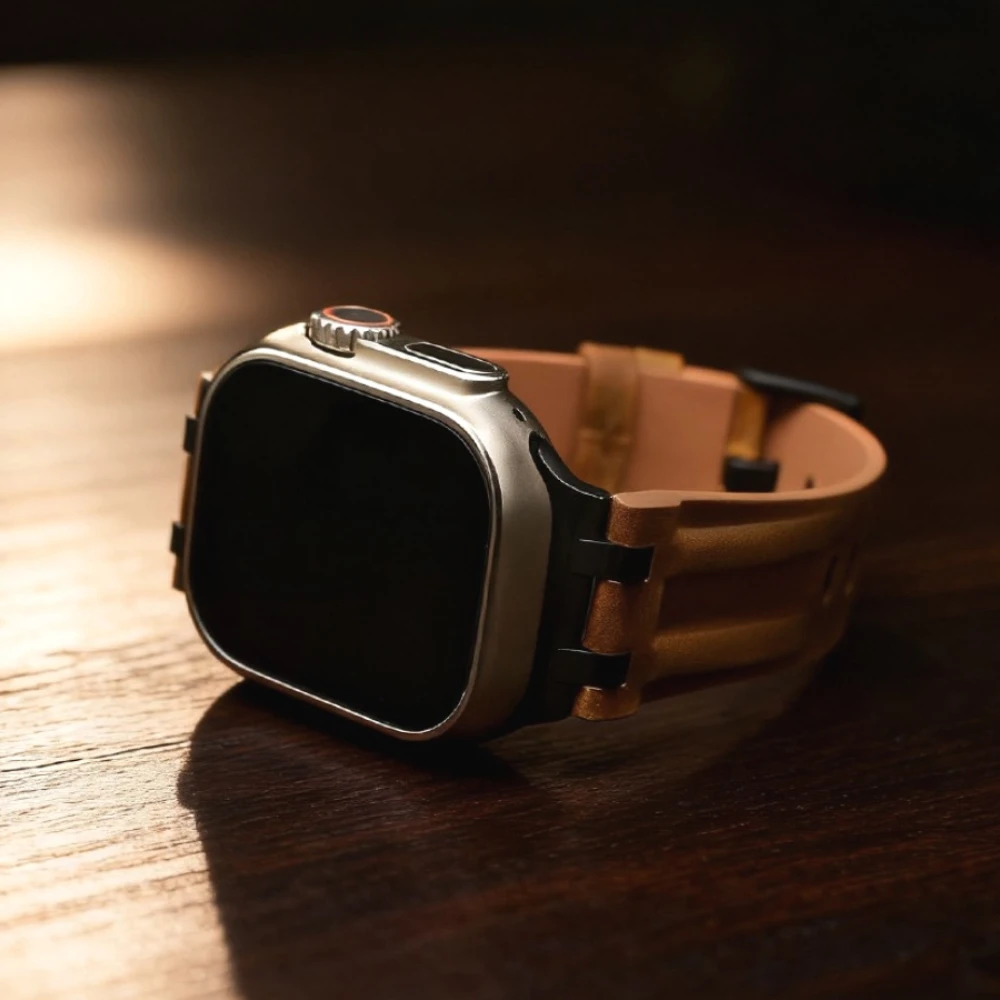 

Деловой кожаный браслет для Apple Watch Ultra 3/2 49 мм 46 мм 45 мм 44 мм Мужские ремешки для iWatch Series 11 10 9 8 7 6 5 4 SE 3 Band