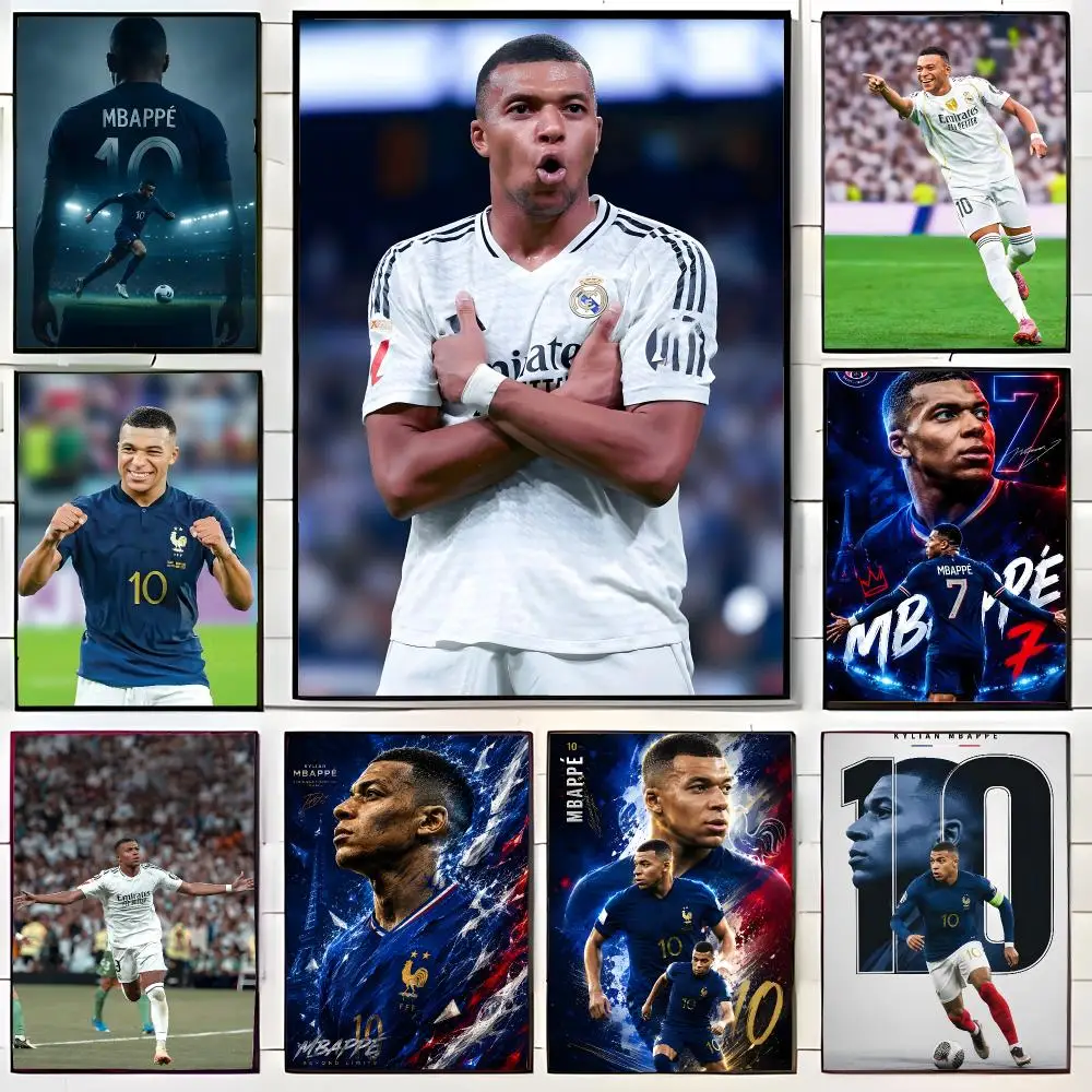 football legend Kylian Mbappe Poster Wall Art Print Decorative Mural Home Decor Gift Unframed