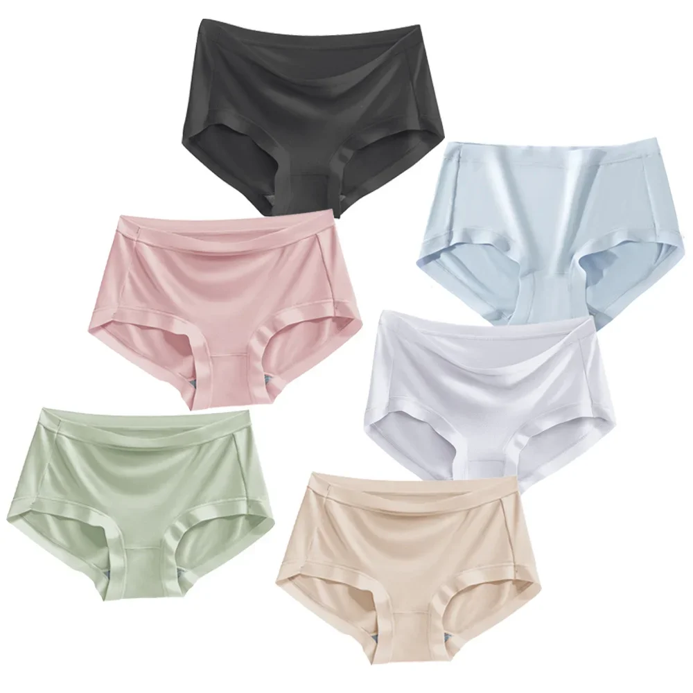 

6Pcs/pack Female Modal Underwear Panties Skin-friendly Soft Briefs Underpants Solid Color Comfortable Seamless Briefs Lingeries