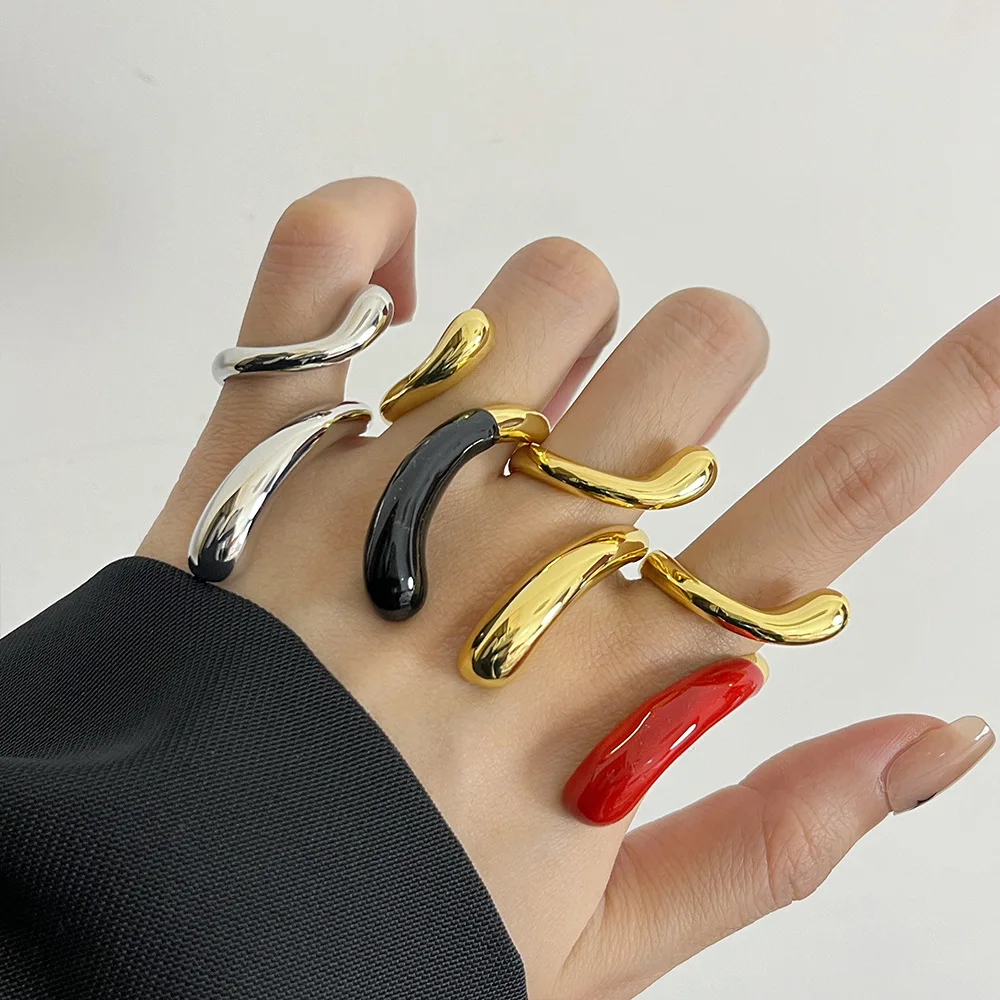 

Exaggerated Personality Colorful Metal Ring for Woman Jewelry