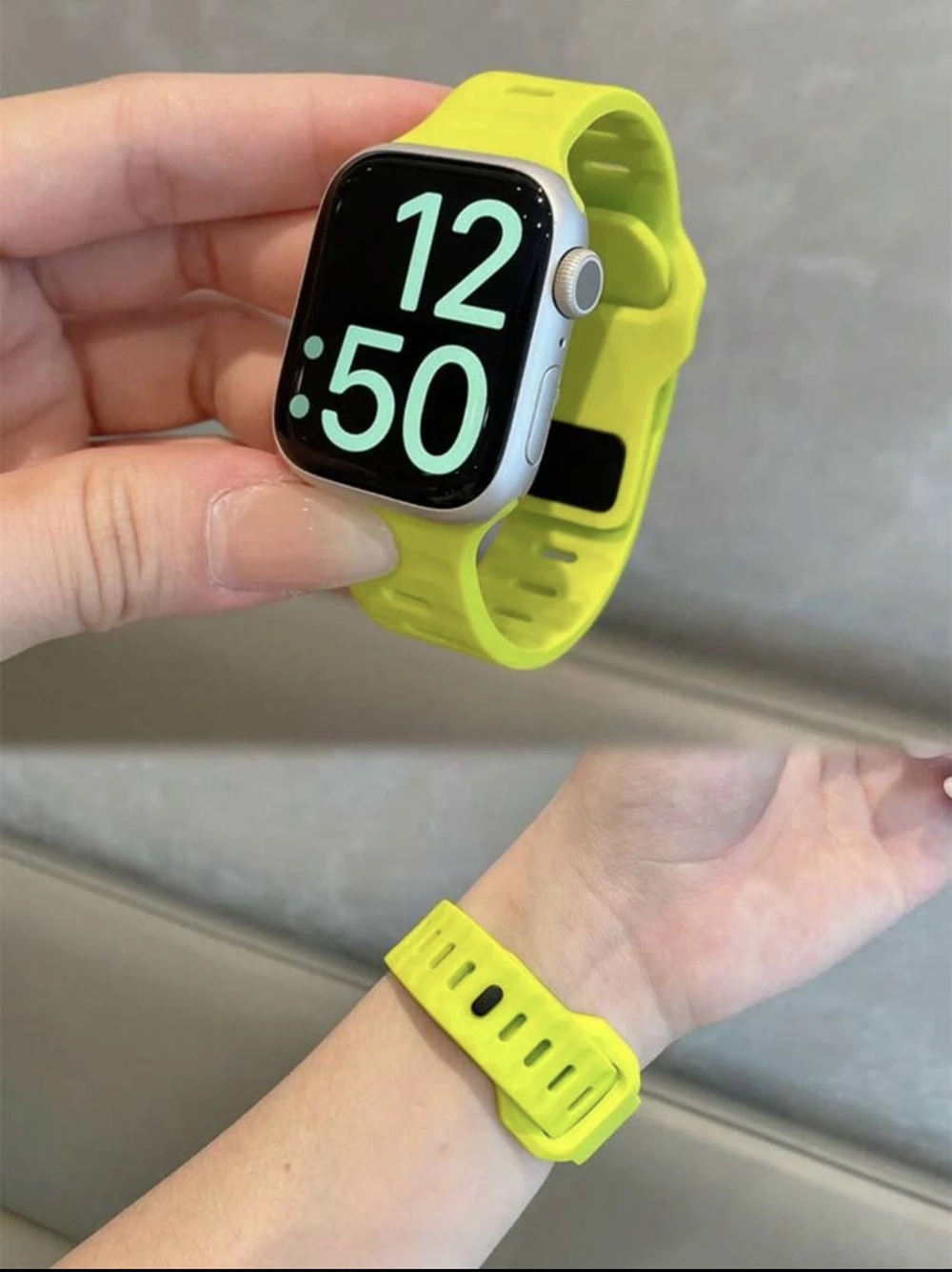 

Wave Silicone loop For Apple Watch band women 10/9/7/ 38mm 40mm 41mm 42mm 44mm 45mm 46mm Strap