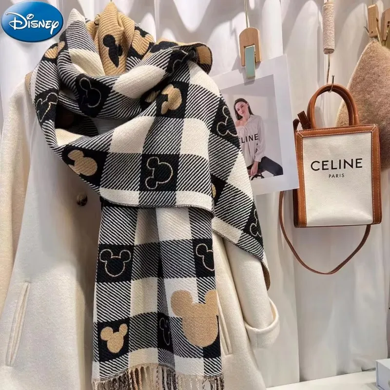 Disney Accessories Scarf Minnie Mouse Mickey Shawl Women Scarves Foulard Blanket Plush Ladies Wraps Christmas Gift Birthday Girl