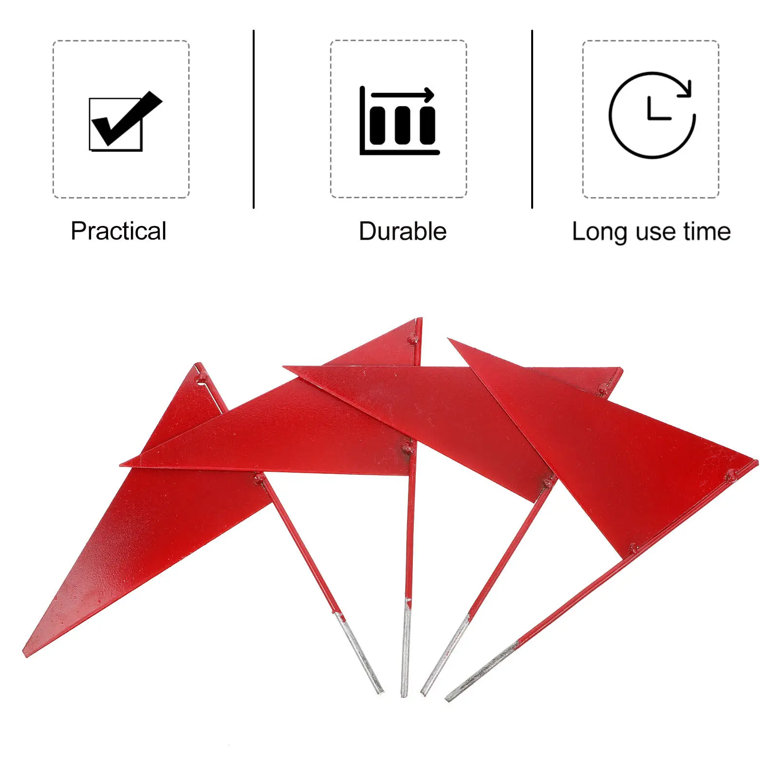 4Pcs Hard Iron Triangle Marker Flag for Track and Field Athletics School Sports Outdoor Competition Shot Put Long Jump