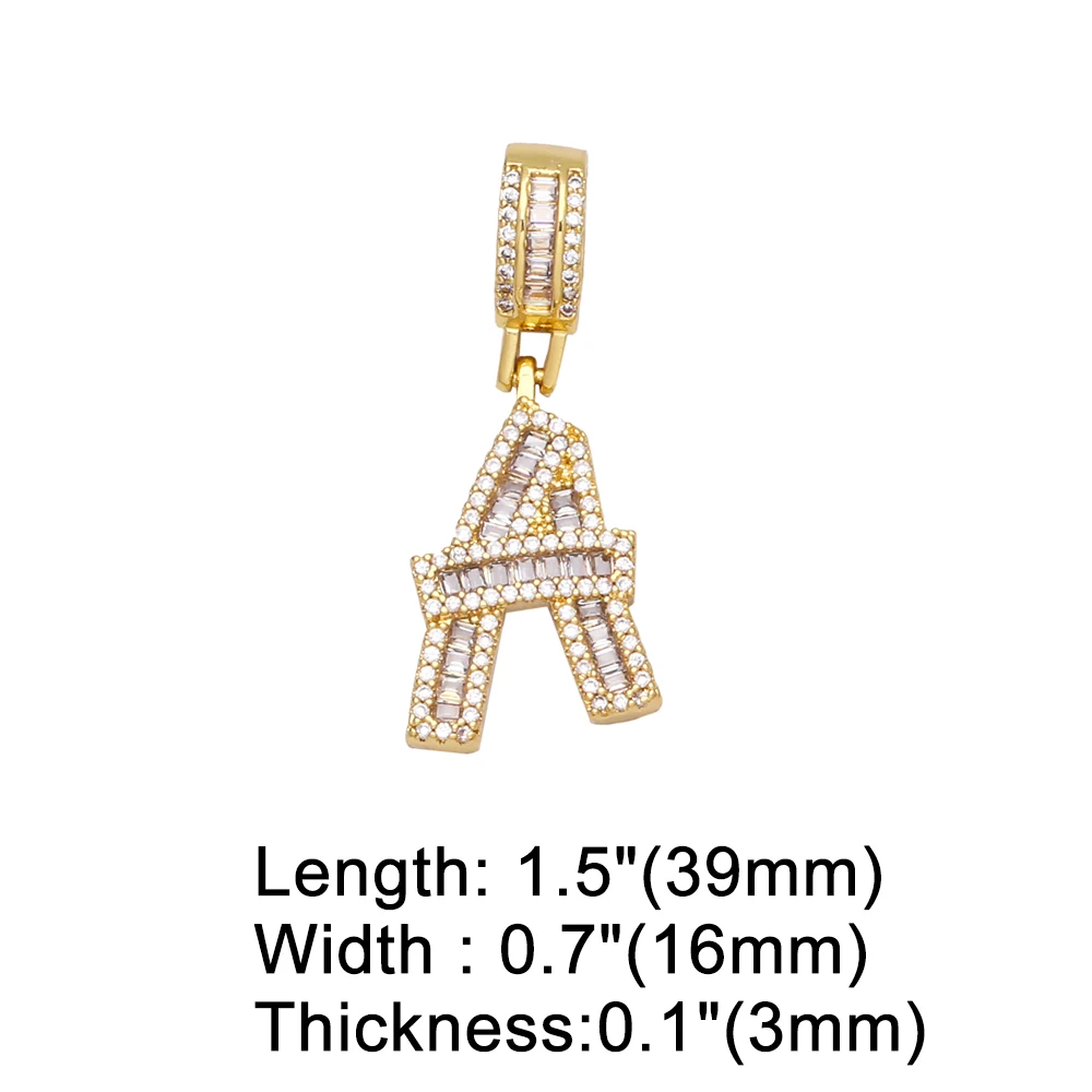 OCESRIO 26 Letter Charms for Necklace Earring Gold Plated Copper CZ Alphabet DIY Pendant Jewelry Making Supplies pdta696
