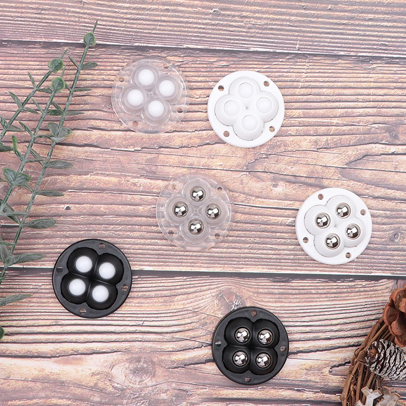 4Pcs Non Punching Adhesive Furniture Ball Universal Pulley Household Mobile Base Caster Accessories Trash Can Bottom Wheel