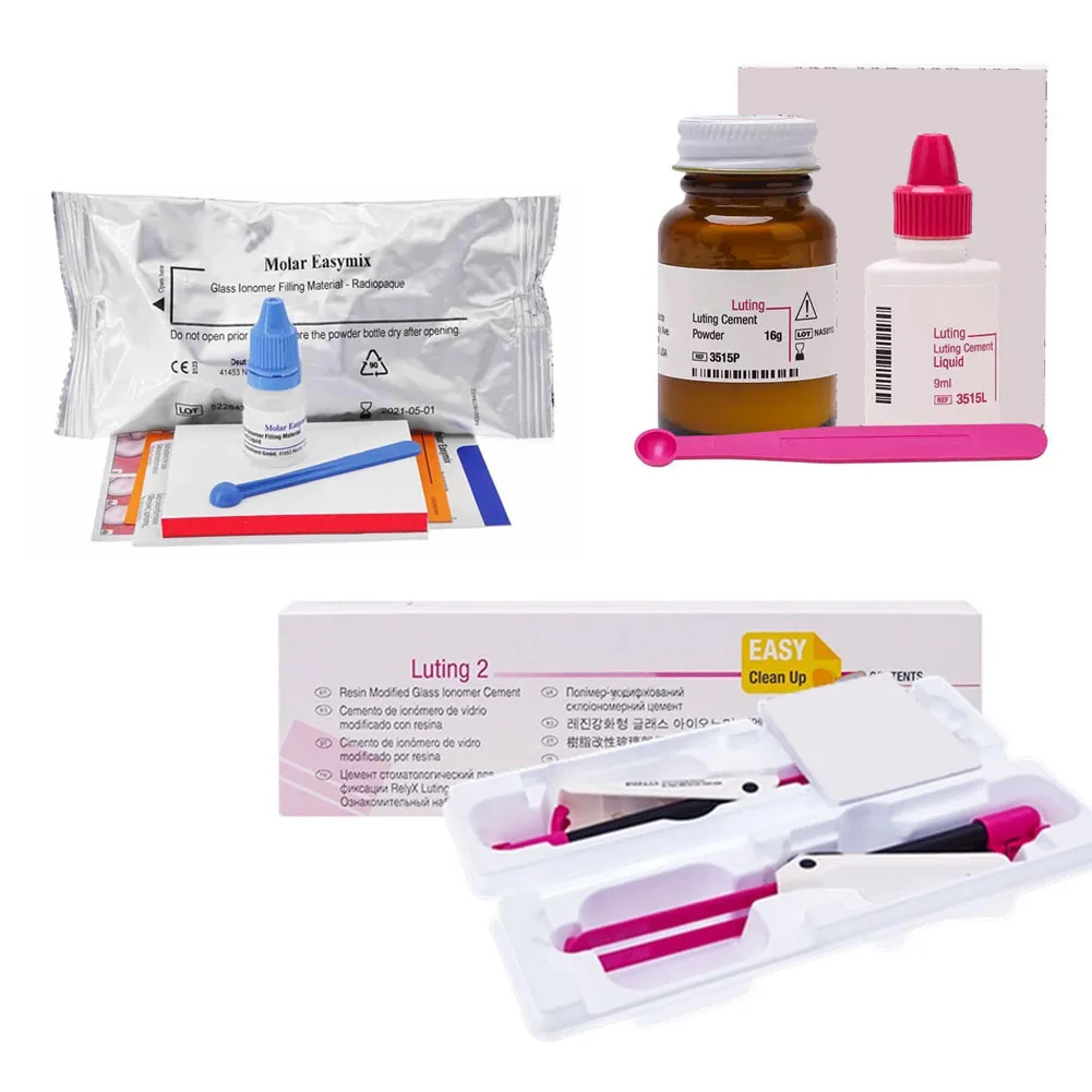 Dental Glass Ionomer Luting Cement Molar Easymix Fill Material 56900/56633/3515/3525 Resin Modified Tooth Restorative Adhesive