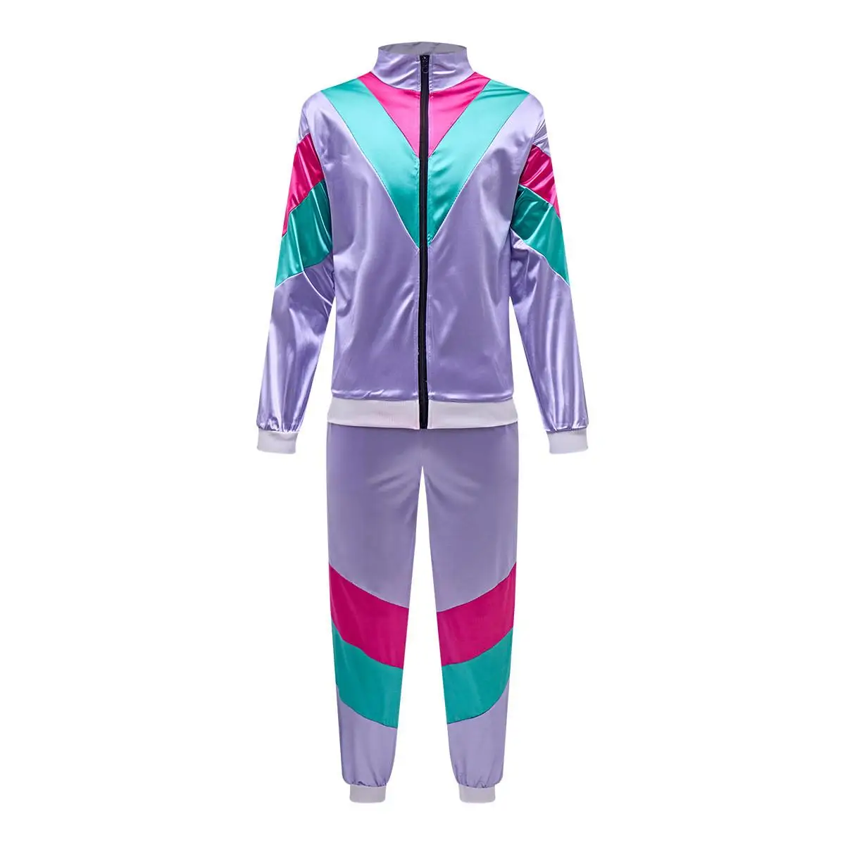 

80s Retro Hip Hop Disco Festival Sports Costume Halloween Party Set Women's Ethnic Stage Clothing Outfit without Brand