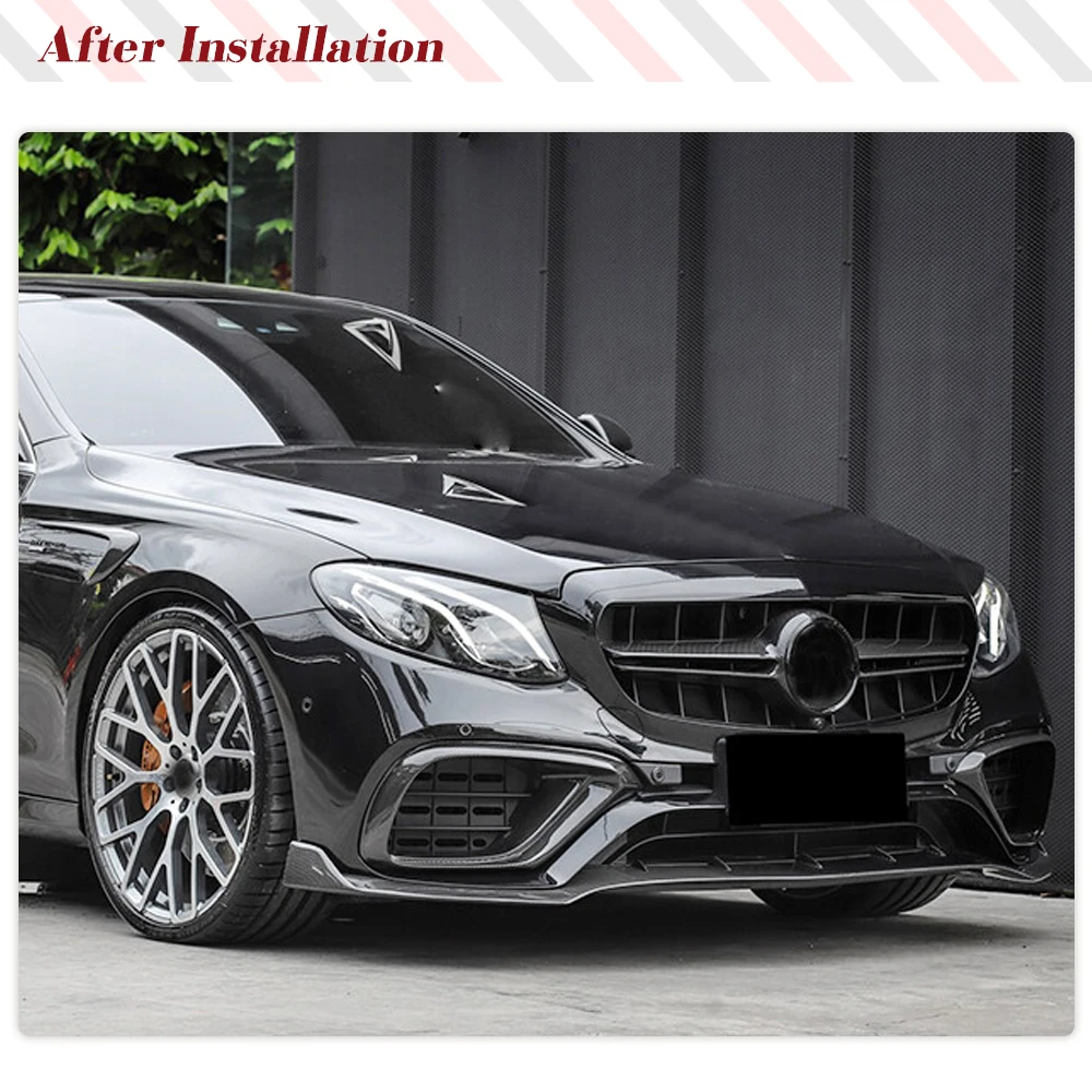 REAL Carbon Fiber Car Front Bumper Air Vent Cover for Benz W213 E63 E63S AMG 2016-2020 Front Bumper Air Vent Cover Trim Canards