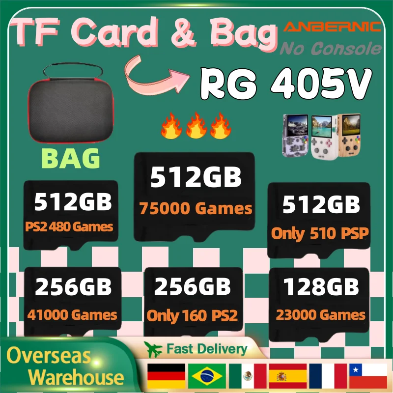 

ANBERNIC RG405V PS2 Handheld Game Console TF Card Preloaded Game For Handheld Game Built In 75000 Retro Games Memory Card Gift