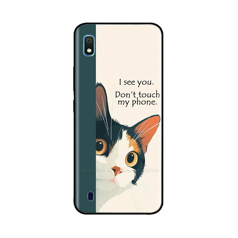 غطاء مقاوم للصدمات لهاتف سامسونج جالاكسي A10 حافظة حيوانات مطلية بغطاء هاتف من السيليكون الناعم لهاتف سامسونج A10 حافظة A 10 SM-A105F