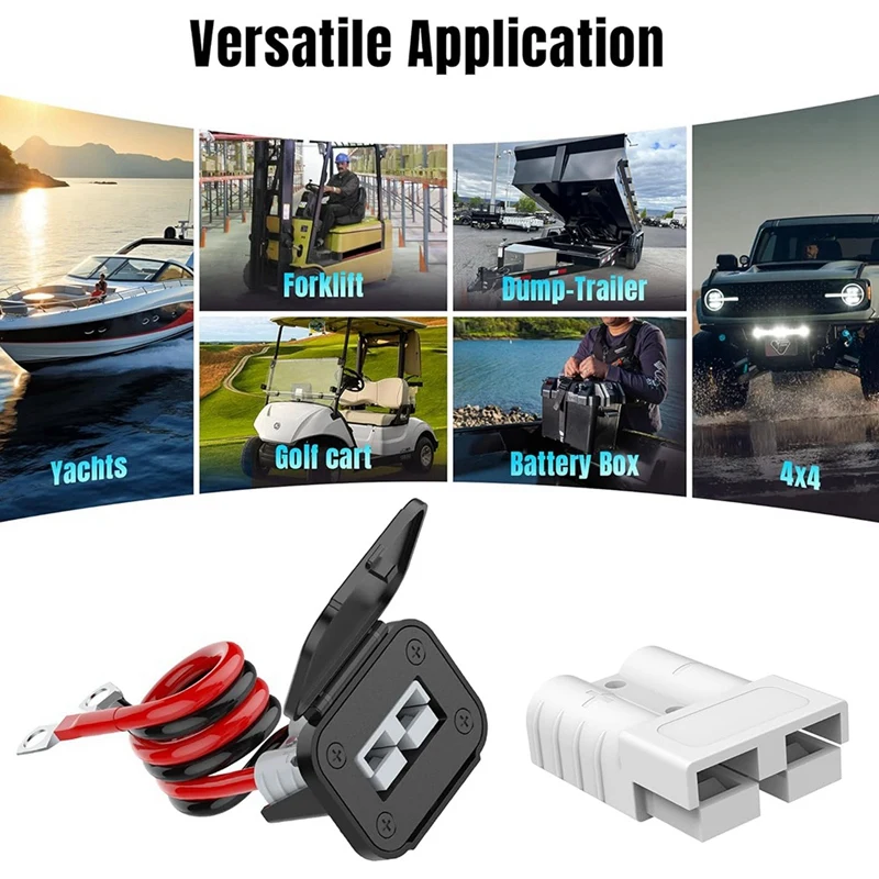 【STOCK】Anderson Connector,8AWG 50AMP Battery Quick Connect/Disconnect Connector, 1.64ft Battery Cable Connector,Winch Wiring