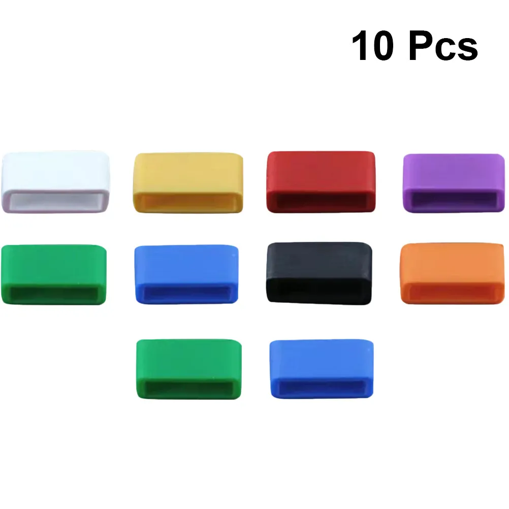 Silicone Watch Band Loops 10 Pack 18mm Soft Durable Replacement Strap Retainer Rings Assorted Colors