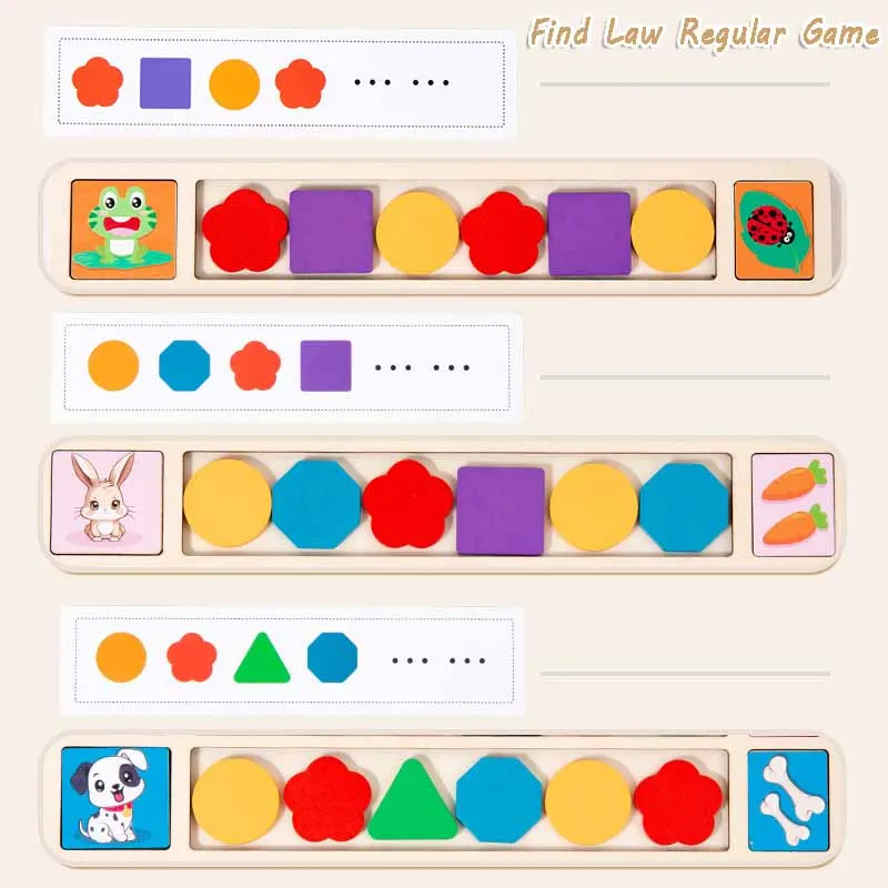 لعبة مطابقة الأشكال للأطفال، مادة مونتيسوري باريش، العثور على القانون، لعبة حسية للفرز العادي، لعبة تعليمية معرفية ذات شكل هندسي