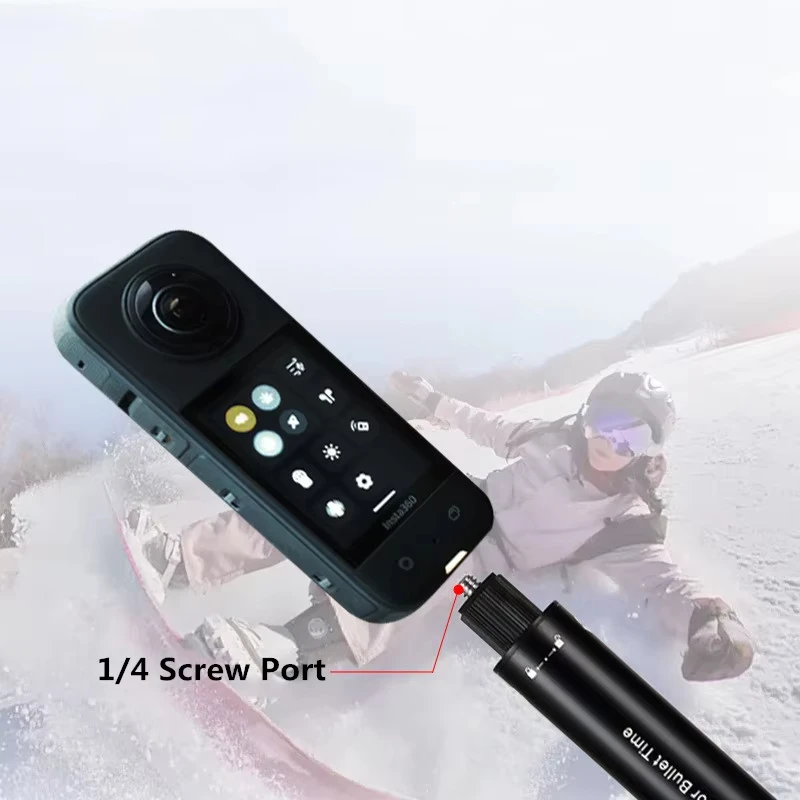 Invisible Selfie Stick for Insta360 X5 X4 X3 Selfie Stick Bullet Bundle Handle for Insta360 Go Ultra Panoramic Camera Accessorie
