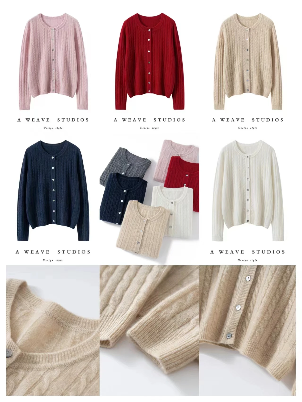 Sweter damski ze 100% kaszmiru, dekolt okrągły, wzór w warkocze, kardigan z dzianiny, prosty styl, wiosna, jesień, zima, miękka odzież dzianinowa z kaszmiru, miękkie topy.