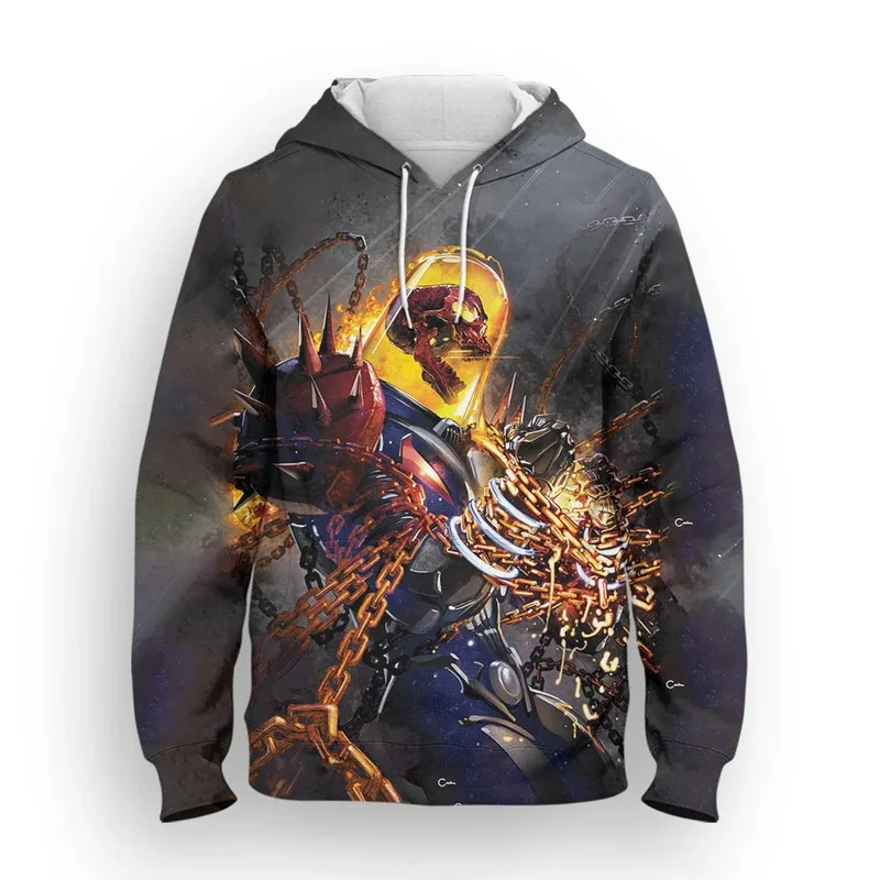 Miniso المرأة كبيرة الحجم هوديي شبح رايدر ثلاثية الأبعاد مطبوعة كول الأطفال بلوزات ربيع الموضة Harajuku ملابس رجالية بلايز