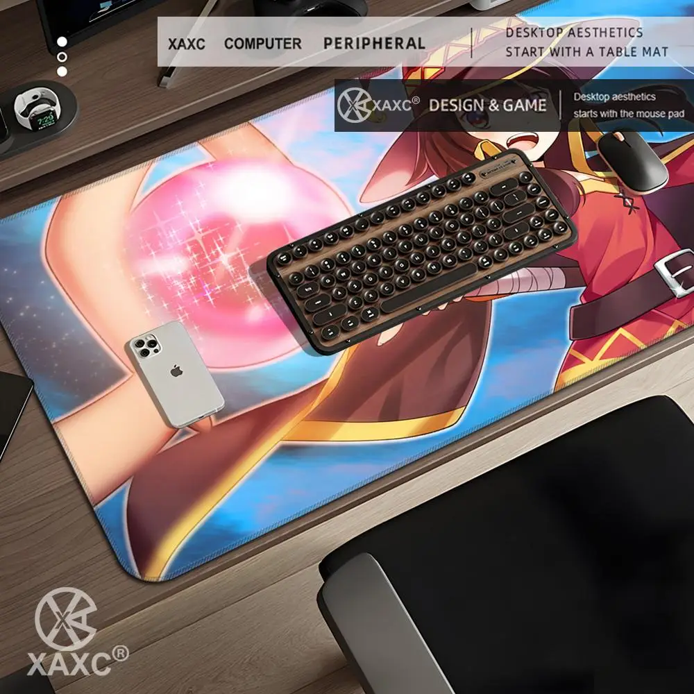 K-KonoSuba God's Blessing on This Wonderful World Mouse Pad Large Keyboard Desk Pad XXL Non-Slip Rubber Pad Laptop Carpet HYBXXC