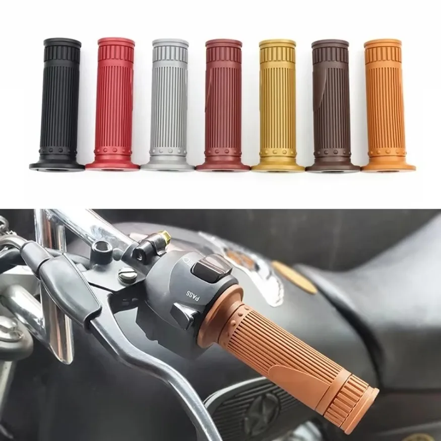 1set Retro Classic Motorbike Grips 22mm Handle Bar Grips Vintage Scooter fit for Harley Yamaha Handlebar Cafe Racer Moto Grip