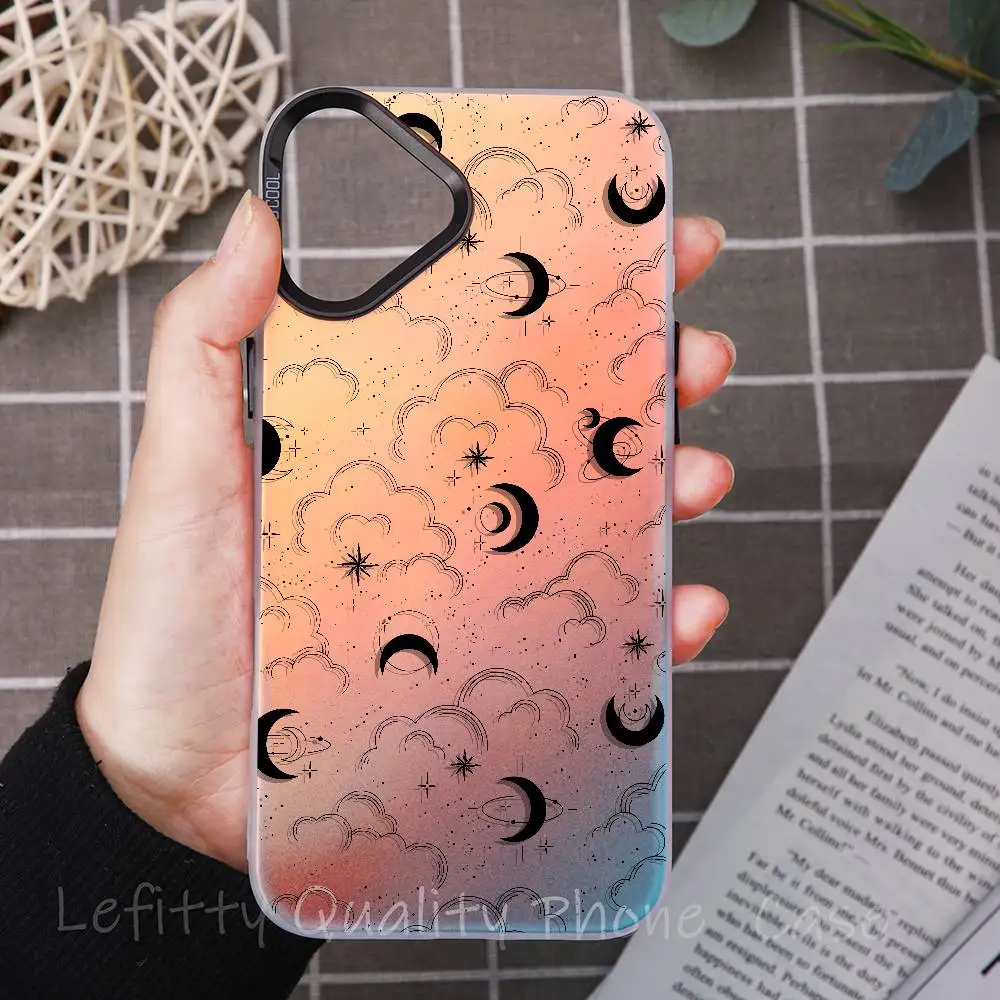 PIKPAKA Moonlit كوكبة الفن موضة جراب هاتف آيفون 16 15 14 13 12 11 برو ماكس ماتي أورورا متعدد الألوان التدرج Funda #6