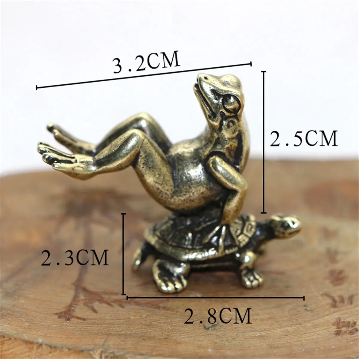 *A95Z Antique Play Brass Tortoise Frog Miniature Statue Decoration Desk Decoration Home Decoration Bronze Sculpture
