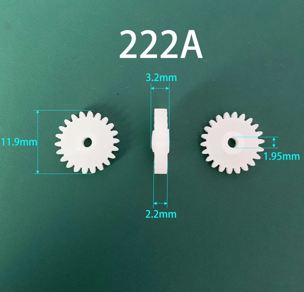 222A 0.5M Gears 22 Teeth 2mm Shaft Tight Pom Plastic Pinion Gear Toy Model Gear (10pcs/lot)