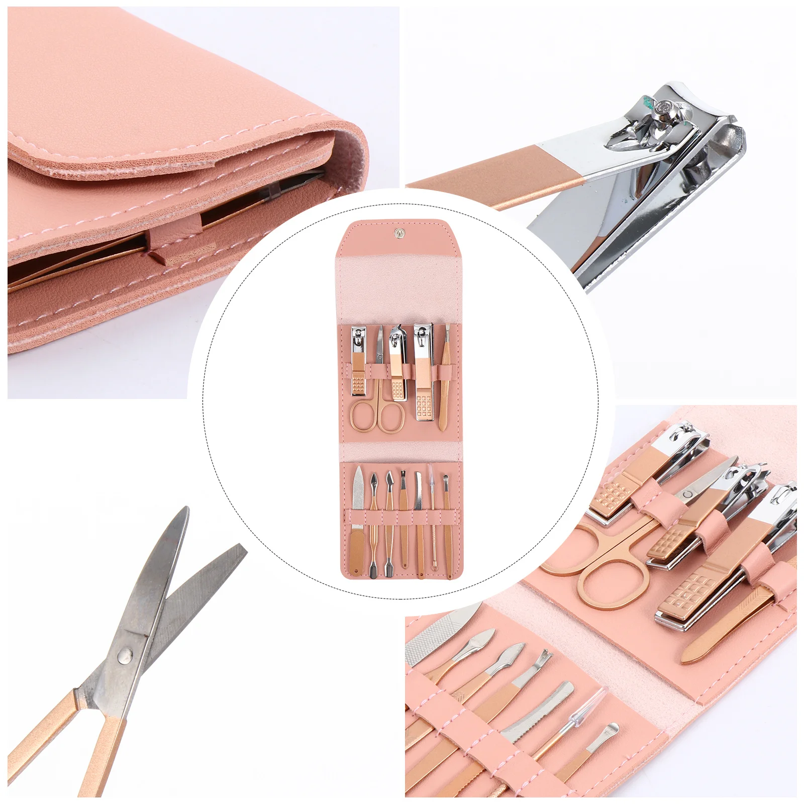 1 مجموعة العناية بالأظافر مجموعة 12 قطعة مانيكير باديكير عدة الفولاذ المقاوم للصدأ مسمار المتقلب أدوات تصميم مريح أدوات للعناية الشخصية للاستخدام اليومي #5