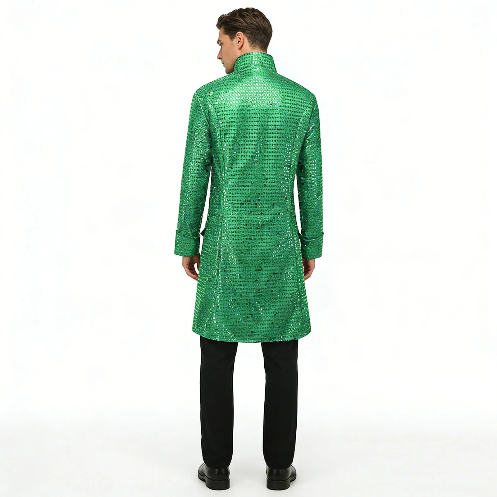 

Mens Medieval Steampunk Jacket Coat Single Breasted Outerwear Vintage Gothic Trench Coat for Halloween Vampire Cosplay Costume