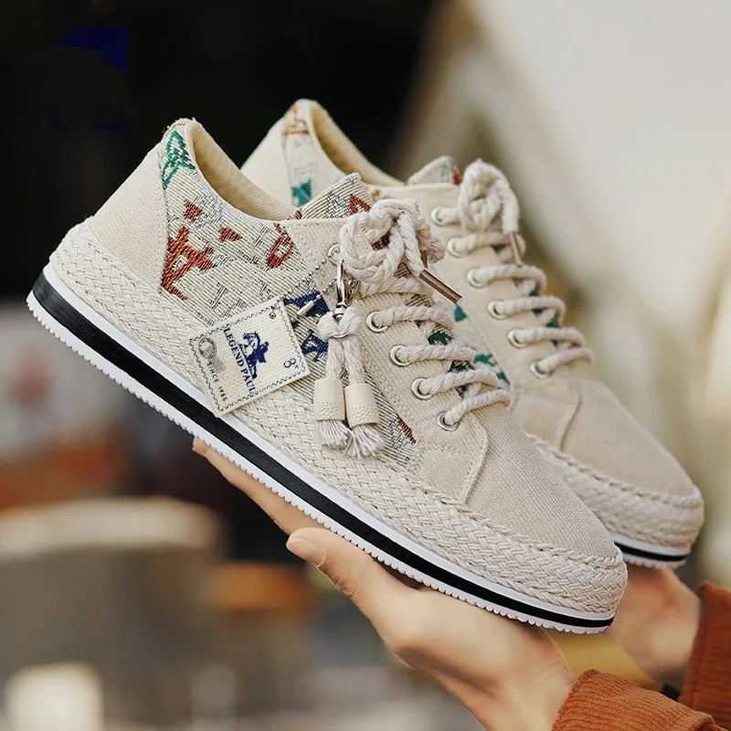 أحذية قماشية قصيرة للرجال للخريف، أحذية رياضية مسطحة خفيفة الوزن قابلة للتنفس، أحذية Plimsolls كاجوال للرجال، أحذية ترفيهية عصرية