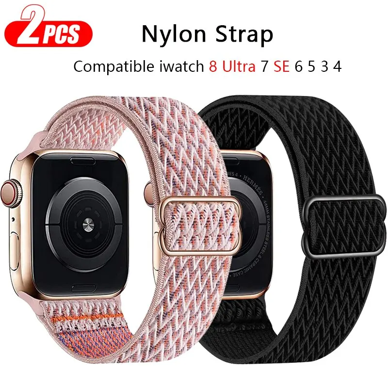 Armband für Apple Watch 44mm 40 49 45 41 42 46 38mm Nylon Sportarmband IWatch Series 12 11 10 9 8 6 7 5 4 Ultra Uhrenarmband
