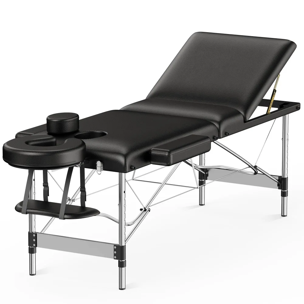 3 Sections Aluminum Adjustable Massage Table Portable 22.8